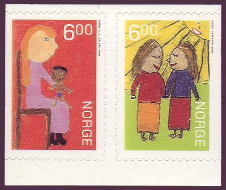 NO1416-171 Norway Scott # 1416-17 MNH, Children's Drawings 2004