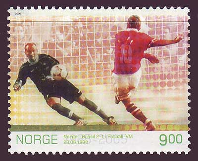 NO14361 Norway Scott # 1436 MNH, Soccer - Norway vs. Brazil 1998