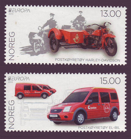 NO1709-10 Norway  Scott #1709-10 MNH, Postal Vehicles - Europa 2013