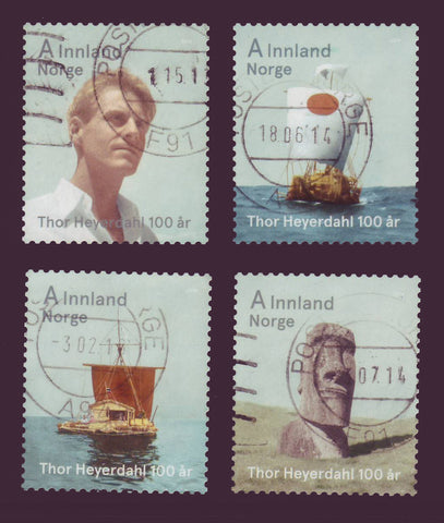 NO1738-41 Norway Scott #1738-41 VF USED, Thor Heyerdahl 2014