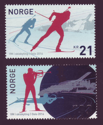 NO1789-901 Norway Scott #1789-91 World Biathlon Championships 2016