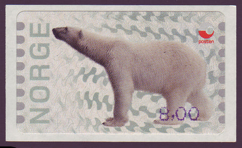 NO1606PL Norway Postal Label MNH, Polar Bear 2010