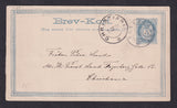 NO4004 Norway Postal Card  #4 II, used - 1889