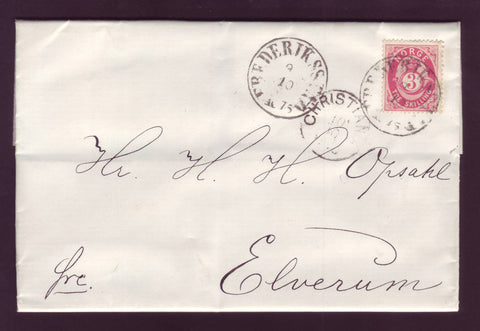 NO5051 Norway  3sk Domestic Folded Letter - 1875
