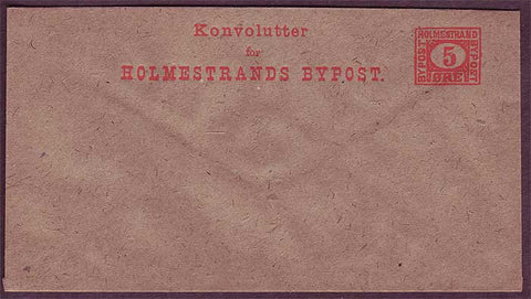 NO7097 Norway Holmestrand Bypost envelope (1888)