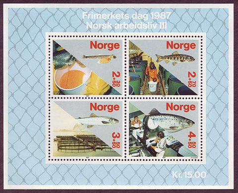 NOB701 Norway Scott # B70 MNH, Stamp Day - Salmon Industry 1987
