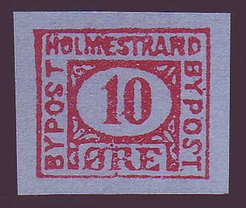NOHolm31 Norway  
        Holmestrand Bypost (1888)
      S&amp;A # 3 MNH