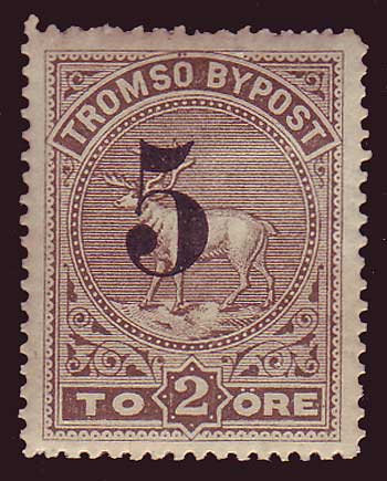 NOTrom05IIAt.2s Norway  
        Troms&oslash; Bypost (1881-1912)
      S&amp;A # 5IIA type 2 MNH