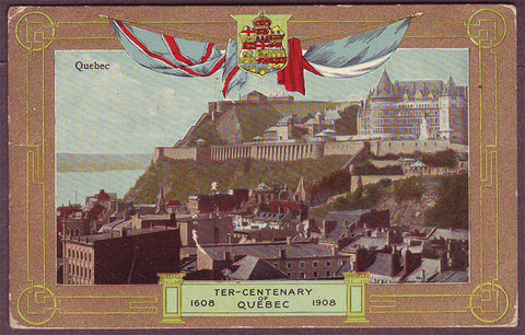 Quebec Patriotic Postcard, Tercentenary of Quebec, View of the City - 1908