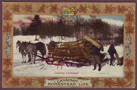 Canadian Homestead Life - Loading Cordwood - 1914