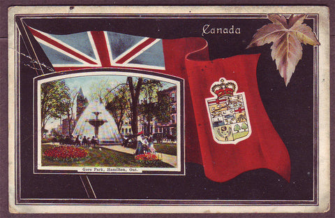 Ontario Patriotic Postcard, Gore Park, Hamilton Ont. - 1913
