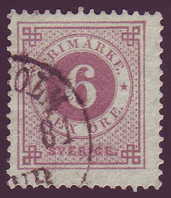 SW0031a5 Sweden Scott # 31a (red lilac)