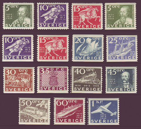 SW0248-621 Sweden Scott # 248-62 VF MNH** Swedish Postal Service 1936