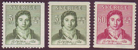 SW0335-372 Sweden Scott # 335-37 VF MNH** 1942