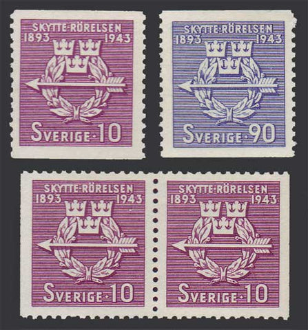 SW0342-441PE Sweden Scott # 342-44 VF MNH** 1943