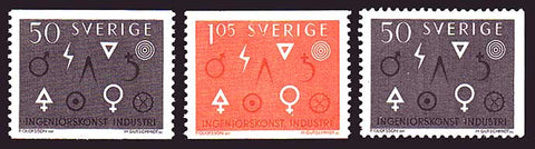 SW0626-282 Sweden Scott # 626-28  MH, Engineering and Industry 1963