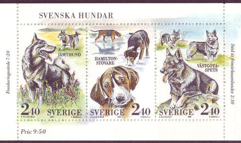 SW1765 Sweden       Scott # 1765 MNH booklet pane,      Dogs