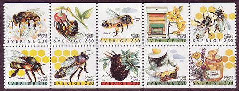 SW1819-281 Sweden   Scott # 1819-28 MNH,   Bee-Keeping 1990
