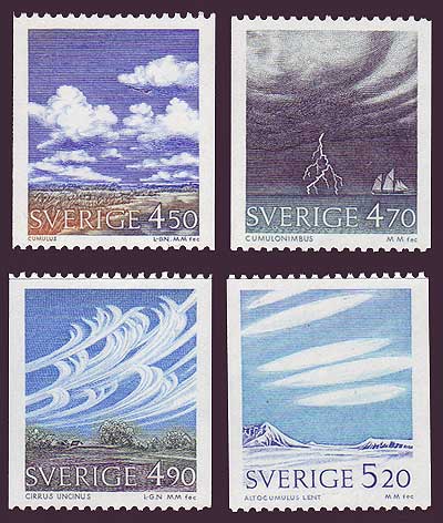 SW1845-481 Sweden Scott # 1845-48 MNH, Clouds 1990