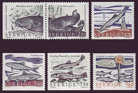 SW1867-721 Sweden Scott # 1867-72 MNH, Fish 1991
