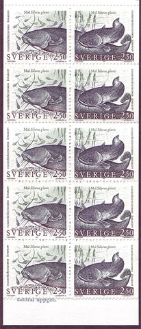 SW1868b Sweden booklet MNH,      Freshwater Fish 1991