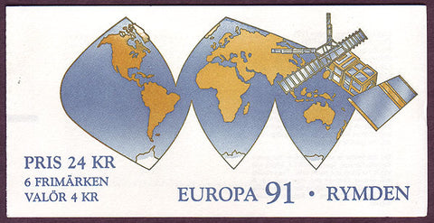 SW1893a  Sweden booklet MNH,      Europa - Space Exploration 1991