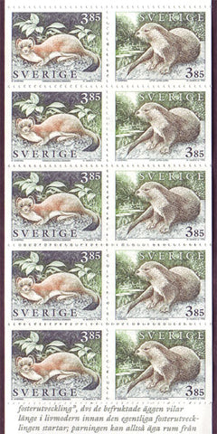 SW1925a Sweden booklet MNH,       Wild Animals III - 1996