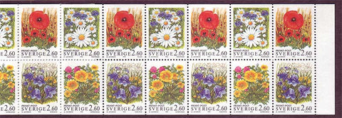SW2016b Sweden booklet MNH,          Summer Flowers - Discount booklet 1993