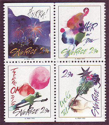 SW2027b Sweden booklet MNH, Greeting Stamps 2 - 1993