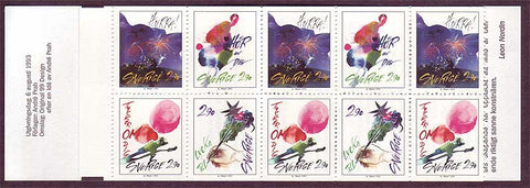 SW2027b1 Sweden booklet          Scott # 2027b /       Facit H439,  Greeting Stamps 1993