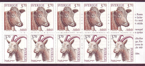 SW2050aexp Sweden booklet MNH,      Domestic Animals II - Goats 1995