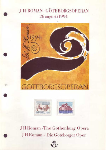 SW2093-94CS Sweden Collector's Sheet, Gothenburg Opera - 1994