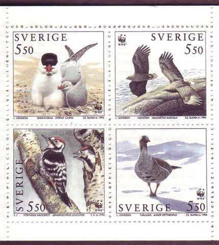 SW2100a Sweden booklet MNH,   "Protect Our Birds" WWF - 1994