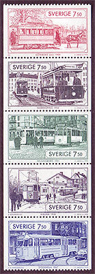 SW2131a Sweden booklet pane MNH, Trams - 1995