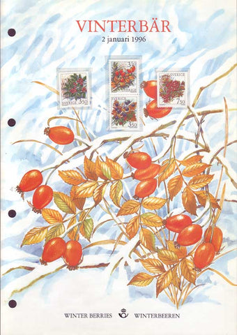 SW2159-62CS Sweden 
      Scott # 2159-62 MNH
    Collector's Sheet
        (Winter Berries)