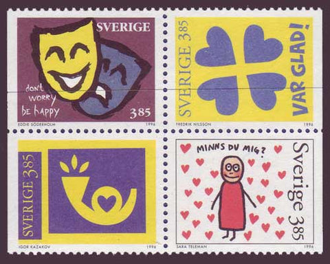 SW2185a Sweden booklet MNH, Greetings Stamps V - 1996