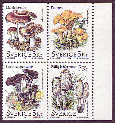 SW2190a Sweden booklet MNH,  Mushrooms 1996