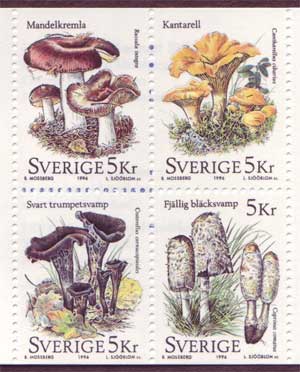 SW2190aexp Sweden booklet       Scott # 2190a /      Facit H473            Mushrooms 1996