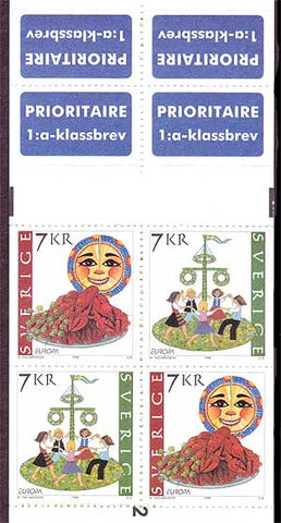 SW2291a Sweden booklet MNH,       National Holidays - Europa 1998