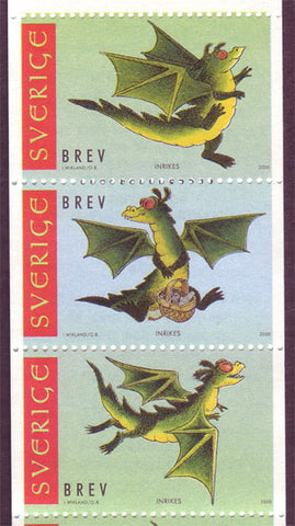 SW2367-69  Sweden/Suède booklet pane MNH,       Year of the Dragon - New Year 2000