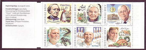 SW2444  Sweden booklet MNH,      Great Swedish Chefs - 2002
