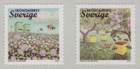 SW2744a-b Sweden Scott # 2744a-b, Bees and Honey  -  2015