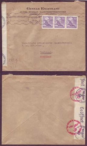 SW5015 Sweden  Censored cover to Germany