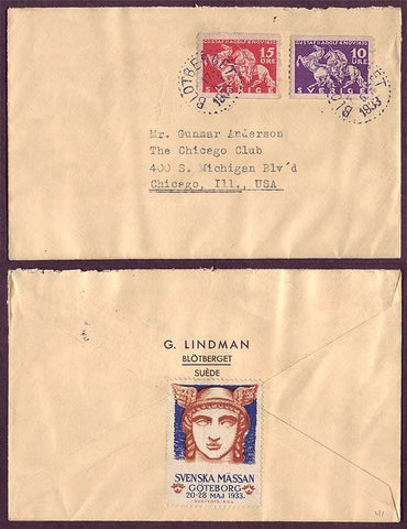 SW5041PH Sweden Letter to USA, Blötberget 17.5.1933