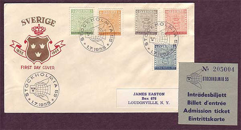 SW5045PH Sweden       First Day Cover - Stockholmia '55