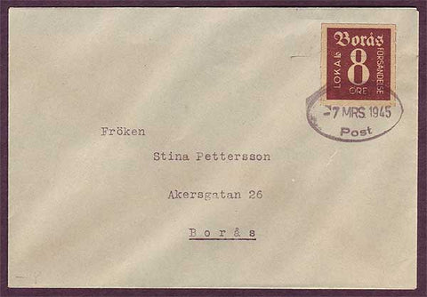 SW5071PH Sweden  Bor&aring;s Lokalpost - 8 &ouml;re letter rate