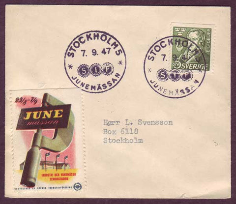 SW5082PH Sweden  Domestic letter 1947