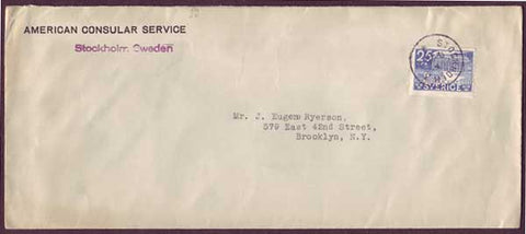 SW5084PH Sweden  American Consular Service letter to USA 1935