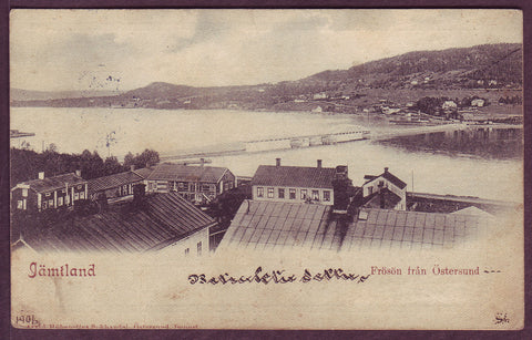 SW6012 Sweden postcard,   Jämptland, Frösön från Ästerland 1902