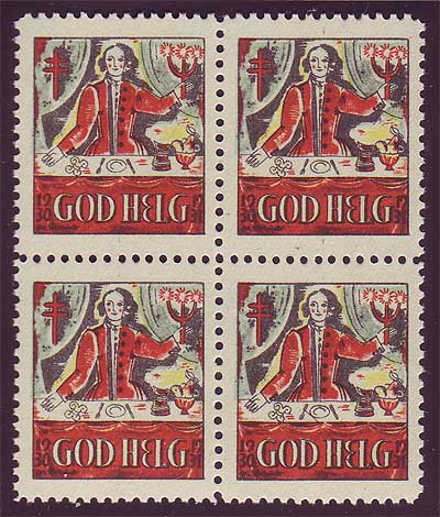 SW8030 Sweden Christmas seal 1930, block of 4 MNH